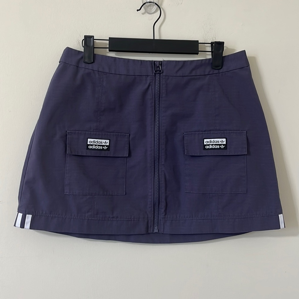 Adidas Originals Reveal Your Voice Ripstop Zip-Front Mini Skirt Purple Size M - Picture 3 of 10